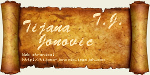 Tijana Jonović vizit kartica